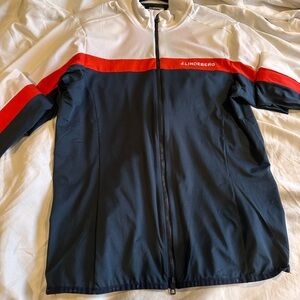 J.Lindeberg Men's jl navy 1/5 zip midlayer pullover.